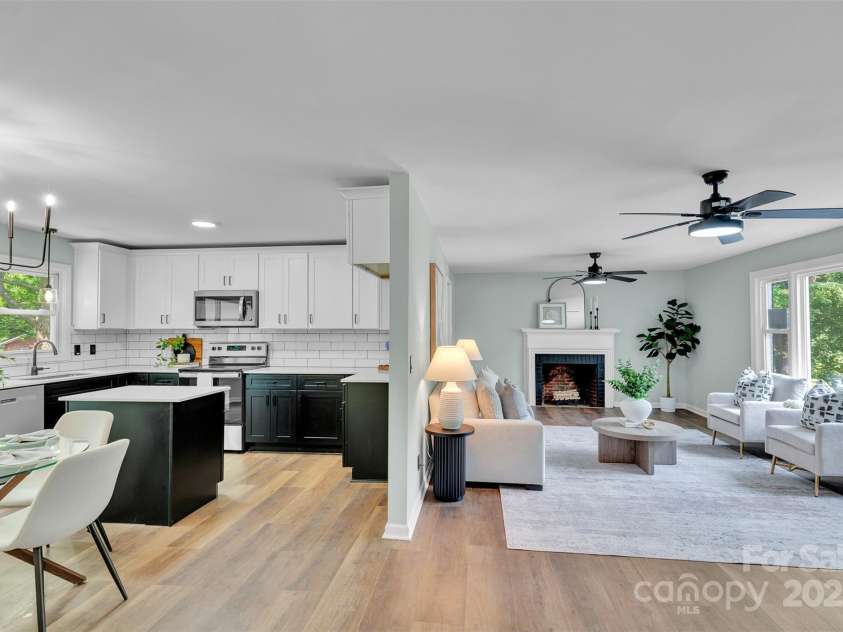 506 Maine Avenue, Bessemer City, NC 28016.  MLS# CAR4077822, YatesRealty ID 23636. Natural light floods the open living area, creating a warm and inviting space for movie nights, relaxing evenings, or entertaining guests.