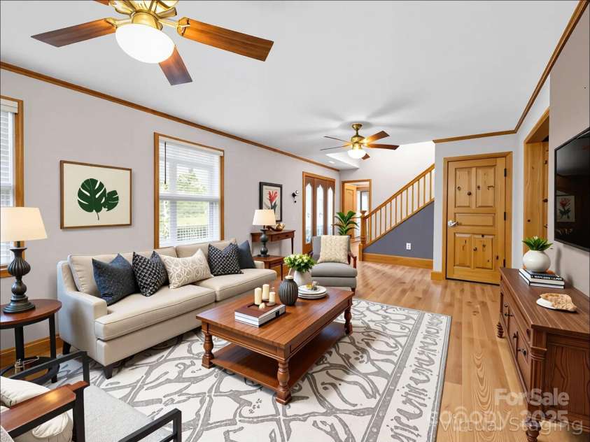 621 Cherryfield Creek, Brevard, NC 28712.  MLS# CAR4269516, YatesRealty ID 23646. Living Room Virtually Staged