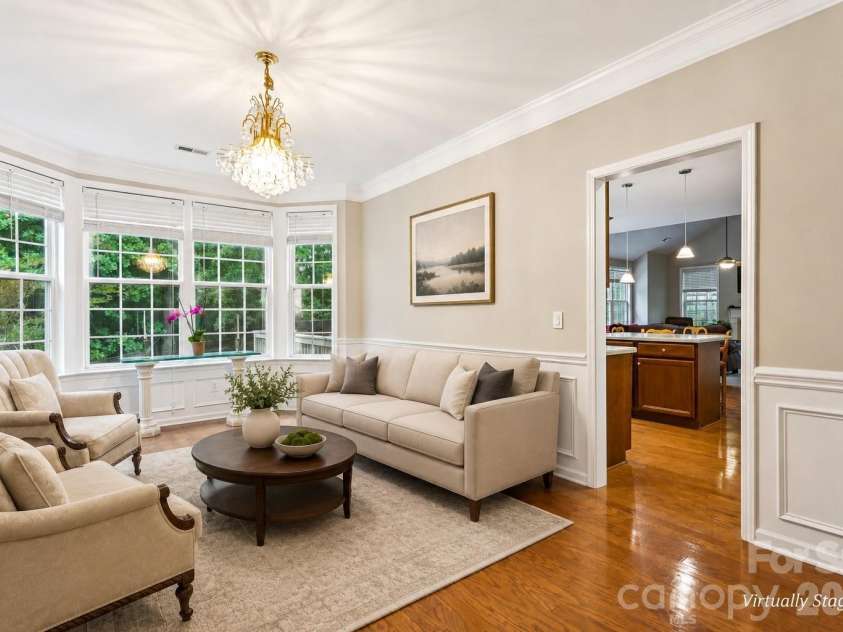 10412 Old Carolina Drive, Charlotte, NC 28214.  MLS# CAR4375684, YatesRealty ID 23661. Virtually Staged Formal Living