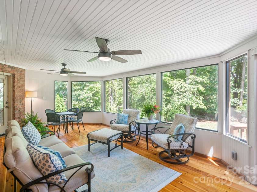 9027 Kirkley Court, Charlotte, NC 28277.  MLS# CAR4271257, YatesRealty ID 23728. Screened Porch with fans, tongue & groove hardwood flooring