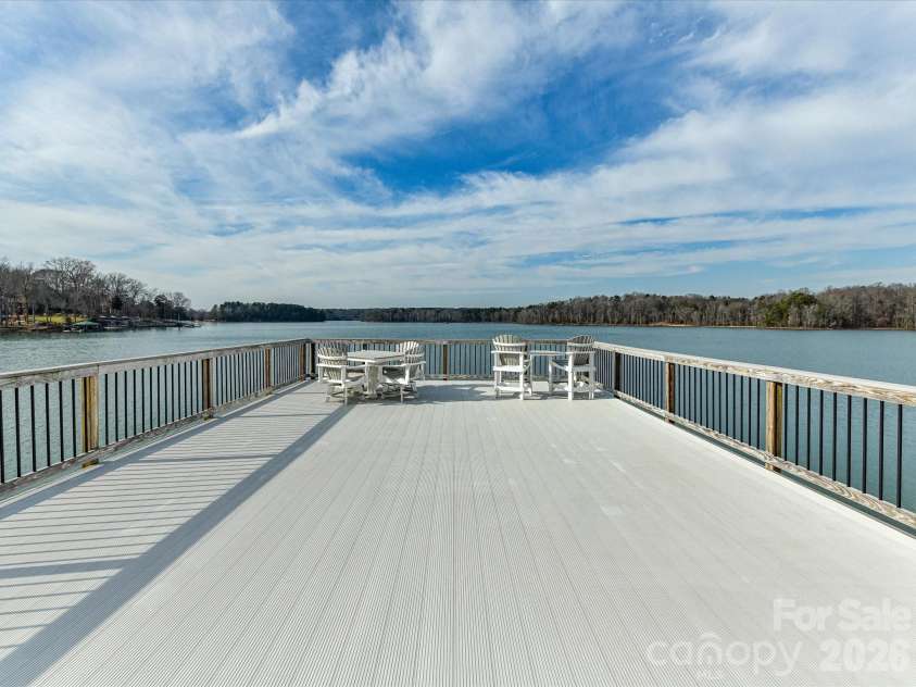 5401 Mountain Point Lane, Charlotte, NC 28216.  MLS# CAR4341424, YatesRealty ID 23753. Upper Deck of Dock Featuring Gutter Deck Waterproof Decking, Engineered to stay Cooler with Superior Water-wicking Properties