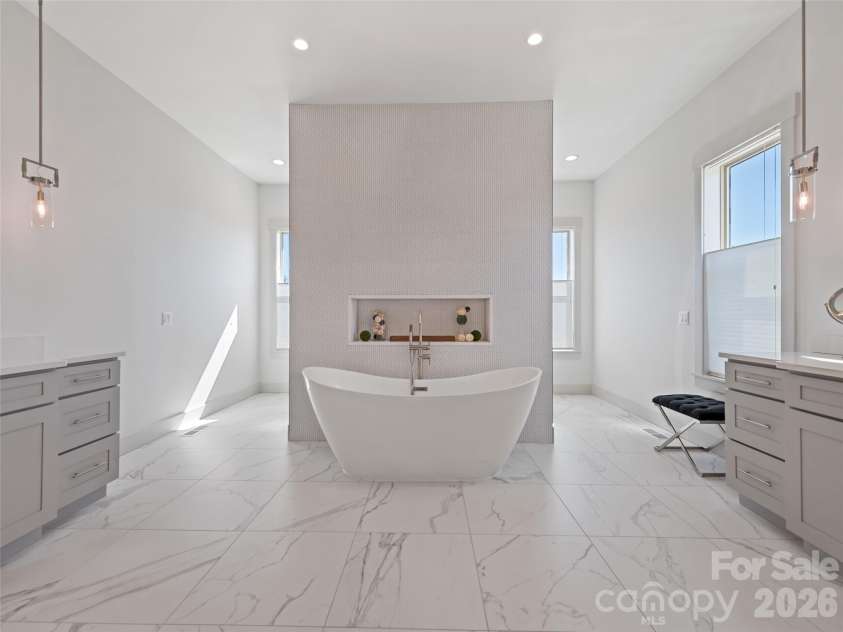 717 Daniel Circle Drive, Mills River, NC 28759.  MLS# CAR4355439, YatesRealty ID 23761. Primary Bath & Gorgeous Shower Behind