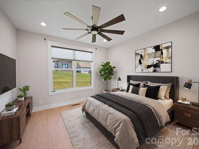 111 Pisgah Gap Drive, Candler, NC 28715.  MLS# CAR4381392, YatesRealty ID 23766. Guest bedroom #1 (virtually staged)