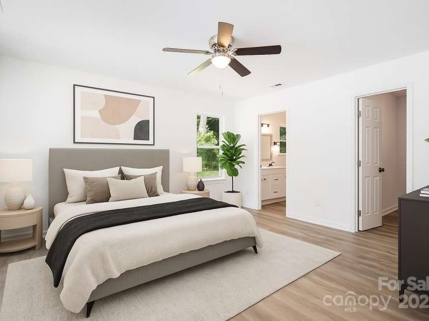 157 Fraley Road, Gastonia, NC 28052.  MLS# CAR4273494, YatesRealty ID 23800. Staged master bedroom