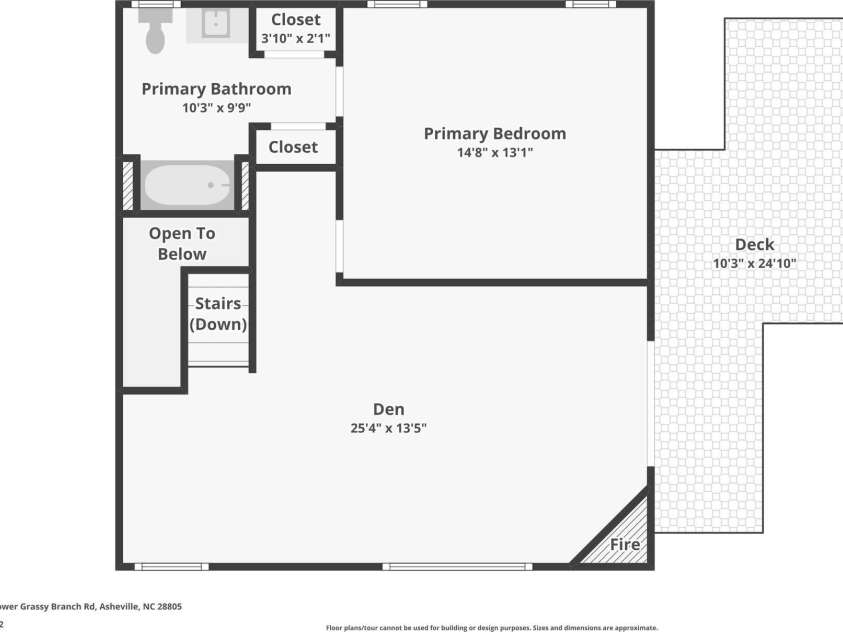 401 Lower Grassy Branch Road, Asheville, NC 28805.  MLS# CAR4376459, YatesRealty ID 23804. Upper Level Floorplan