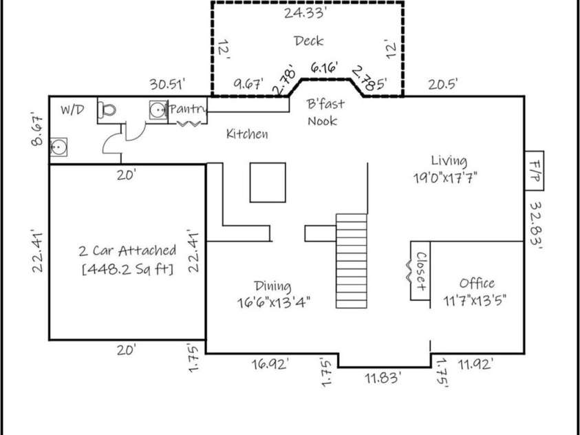 61 38th Avenue, Hickory, NC 28601.  MLS# CAR4274658, YatesRealty ID 23814. Floor Plan Main Level