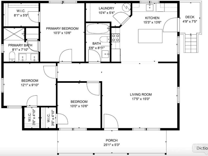 6525 Kershaw Camden Highway, Heath Springs, SC 29058.  MLS# CAR4247246, YatesRealty ID 23817. Floor Plan