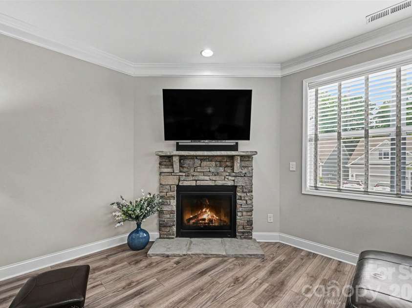 122 Boatwright Lane, Mooresville, NC 28117.  MLS# CAR4377794, YatesRealty ID 23826. Great room fireplace hearth