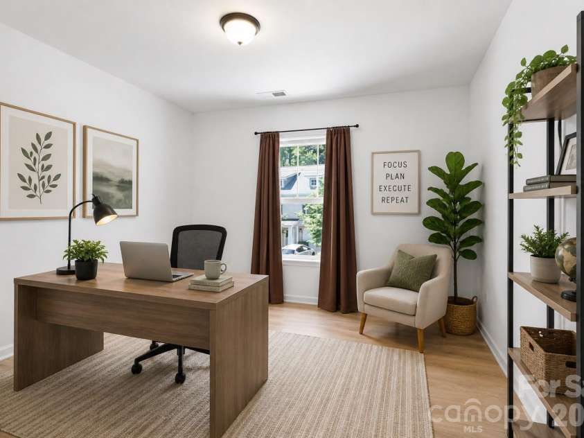 140 Thea Lane, Fletcher, NC 28732.  MLS# CAR4374845, YatesRealty ID 23837. Bedroom 3 virtually staged as an office