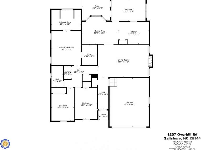 1207 Overhill Road, Salisbury, NC 28144.  MLS# CAR4228943, YatesRealty ID 2384. 