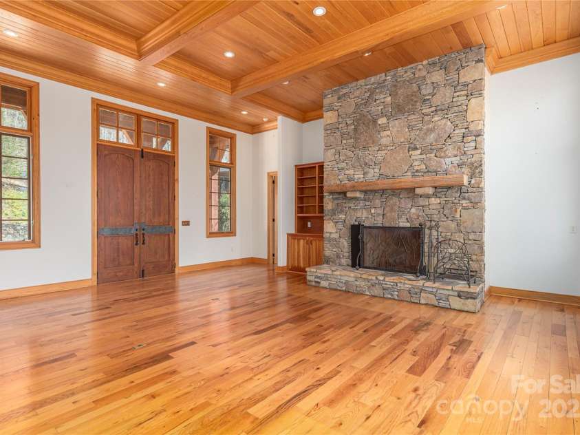 98 Flat Creek Road, Fairview, NC 28730.  MLS# CAR4185540, YatesRealty ID 2385. Stone Gas Fireplace
