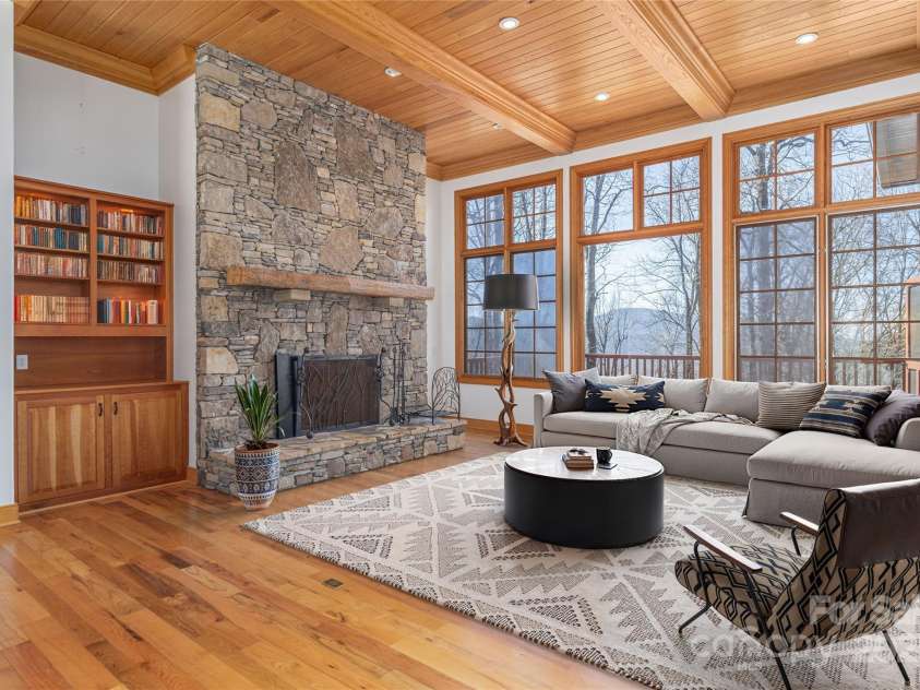 98 Flat Creek Road, Fairview, NC 28730.  MLS# CAR4185540, YatesRealty ID 2385. Virtually Furnished Living Room