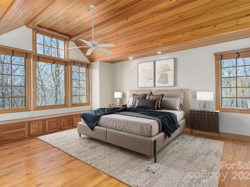 98 Flat Creek Road, Fairview, NC 28730.  MLS# CAR4185540, YatesRealty ID 2385. Virtually Furnished Primary Suite