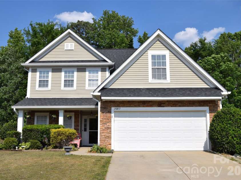 2007 Streamlet Way, Monroe, NC 28110.  MLS# CAR4376790, YatesRealty ID 23855. Front view.
