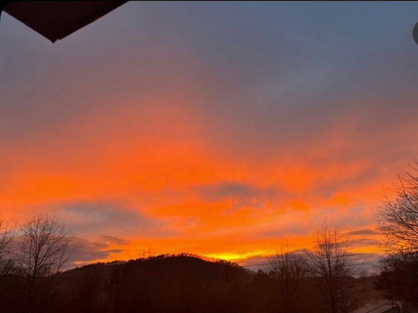 54 Dee Cable Drive, Marion, NC 28752.  MLS# CAR4302367, YatesRealty ID 2388. Sunset view from the porch