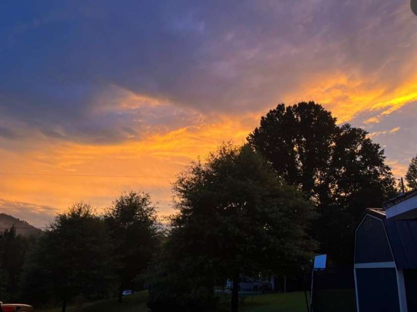 54 Dee Cable Drive, Marion, NC 28752.  MLS# CAR4302367, YatesRealty ID 2388. Sunset view from the porch