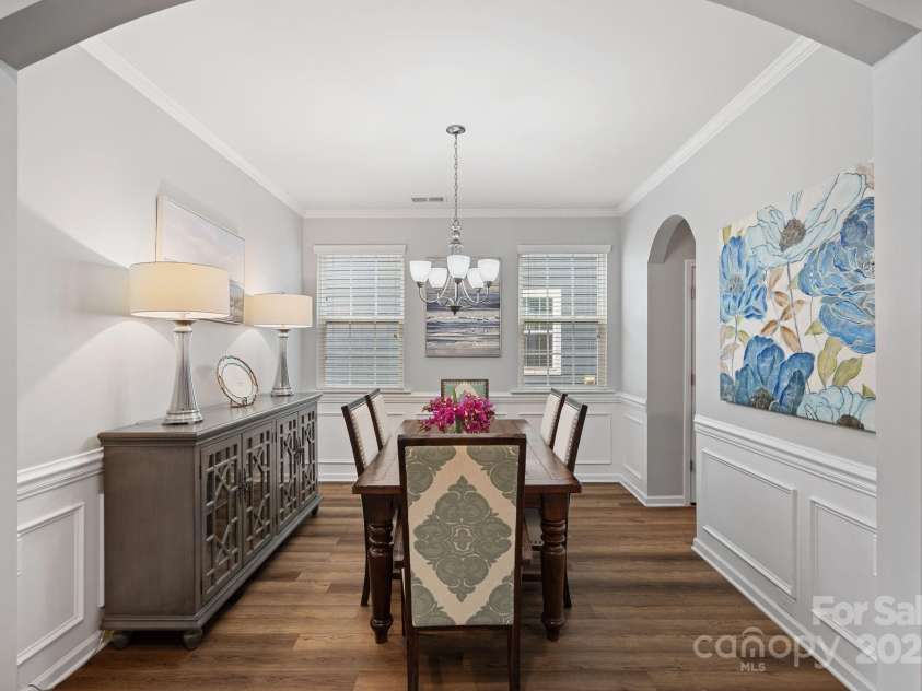 131 Cherry Bark Drive, Mooresville, NC 28117.  MLS# CAR4270193, YatesRealty ID 23893. Dining Room with Wainscotting