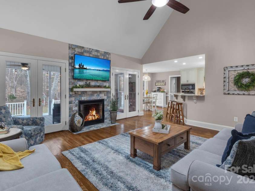 10032 Hunters Trace Drive, Concord, NC 28027.  MLS# CAR4235512, YatesRealty ID 23932. Get cozy by the fire on cold winter nights