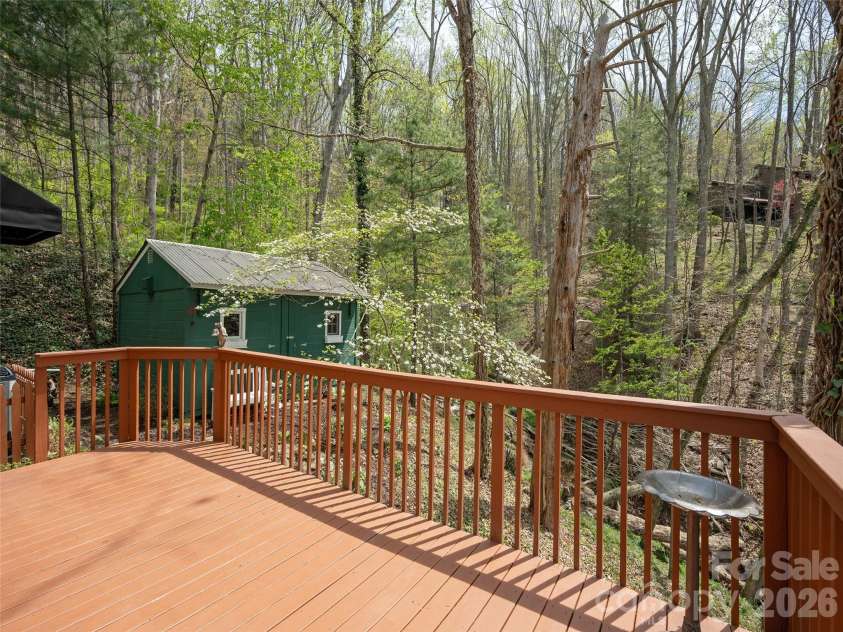 403 Cherokee Road, Asheville, NC 28804.  MLS# CAR4367190, YatesRealty ID 23941. Access to the Workshop from the Lower Deck