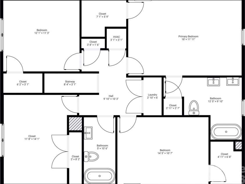 14304 Evening Flight Lane, Charlotte, NC 28262.  MLS# CAR4419208, YatesRealty ID 23945. 2nd Floor