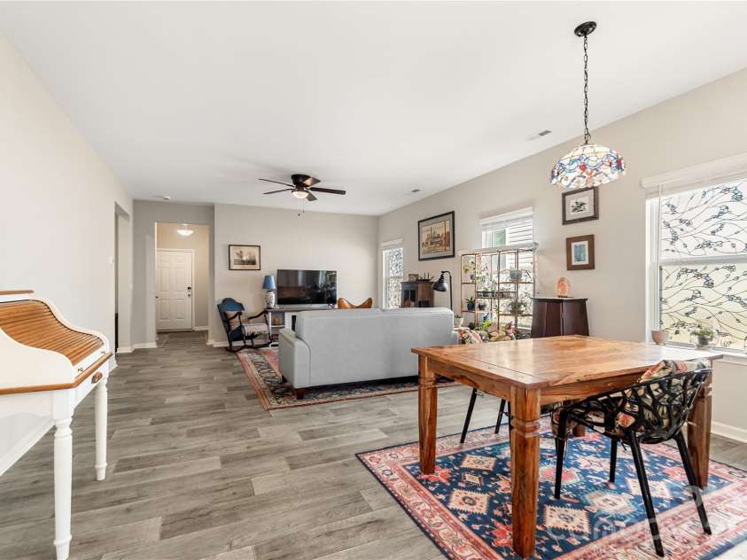 43 Cobbler Drive, Peachland, NC 28133.  MLS# CAR4377302, YatesRealty ID 23989. Open dining area provides a seamless extension of the kitchen and living room.