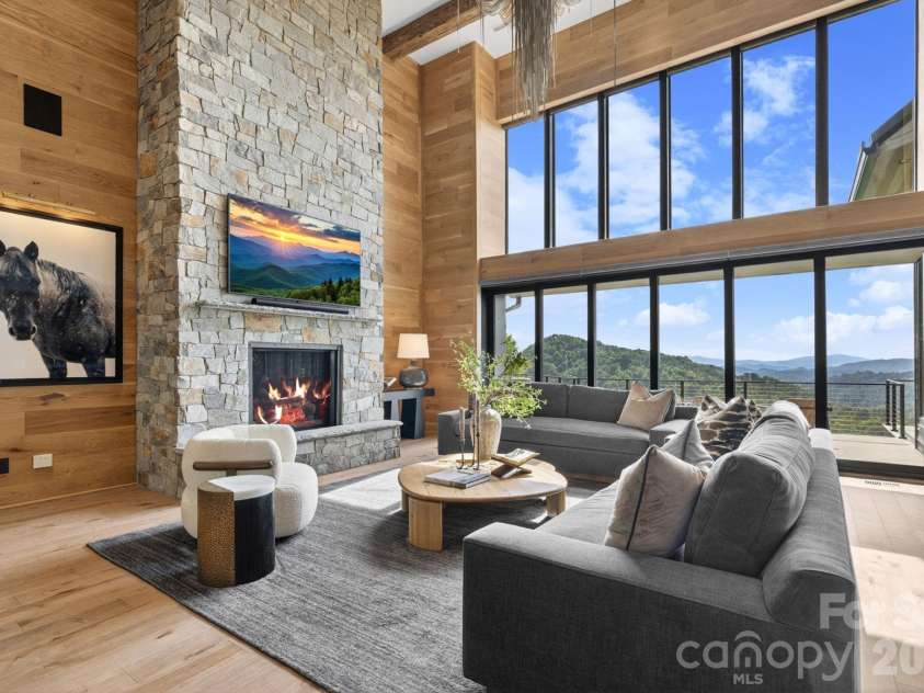270 Osprey Drive, Banner Elk, NC 28604.  MLS# CAR4373242, YatesRealty ID 24006. Long range views from every room