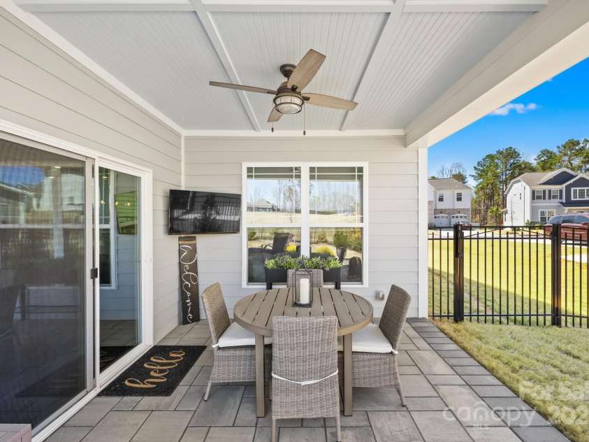 7313 Glenroe Drive, Huntersville, NC 28078.  MLS# CAR4239222, YatesRealty ID 24016. Outdoor covered patio area