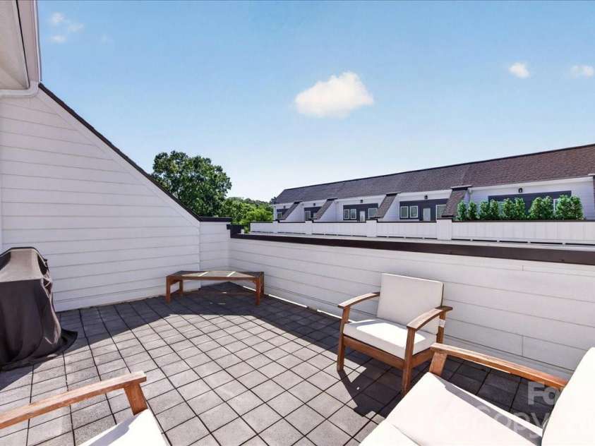 4136 Castleton Road, Charlotte, NC 28211.  MLS# CAR4381124, YatesRealty ID 24040. Spacious fourth floor terrace for relaxing and/or grilling.