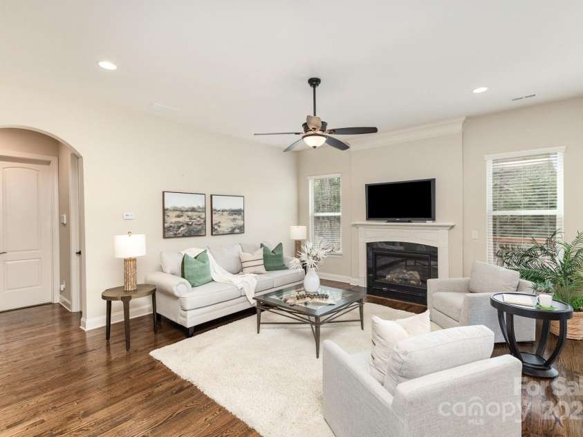 2110 Capricorn Avenue, Indian Trail, NC 28079.  MLS# CAR4237555, YatesRealty ID 24048. Great room with gas fireplace