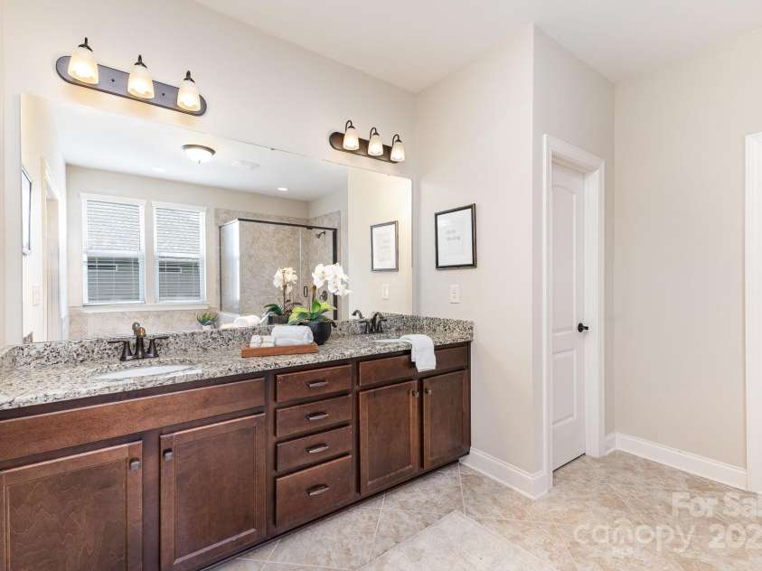 2110 Capricorn Avenue, Indian Trail, NC 28079.  MLS# CAR4237555, YatesRealty ID 24048. Primary bath w double sinks