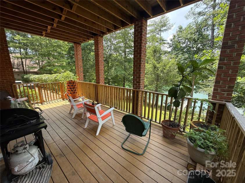 357 Lentz Landing Lane, Nebo, NC 28761.  MLS# CAR4256911, YatesRealty ID 24063. Lower-level porch area