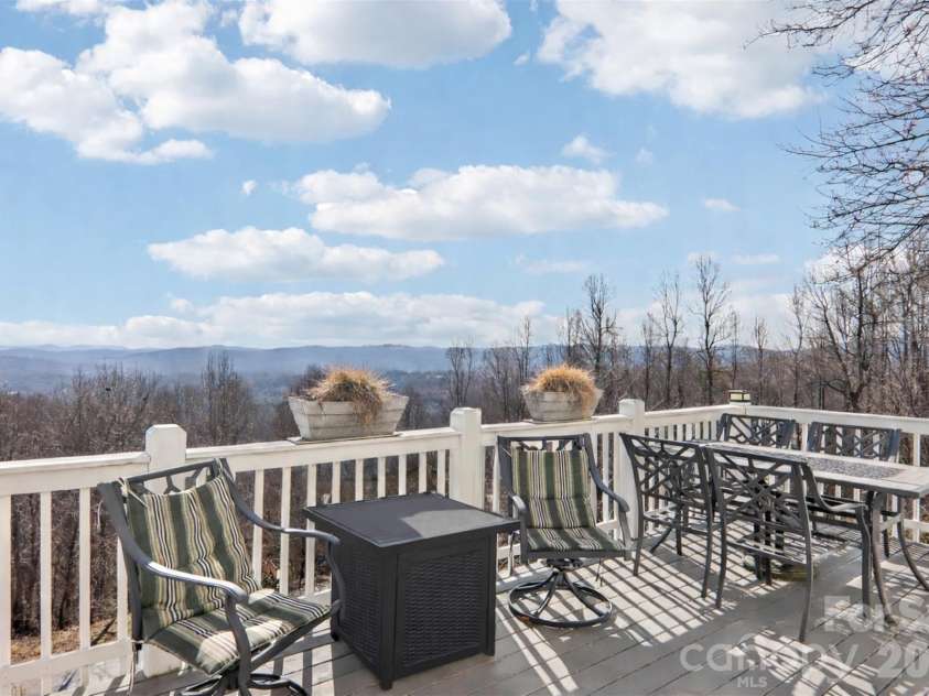 209 Rowland Drive, Laurel Park, NC 28739.  MLS# CAR4348901, YatesRealty ID 2409. Long-range views from the deck off the kitchen create a daily backdrop that changes beautifully with every season.