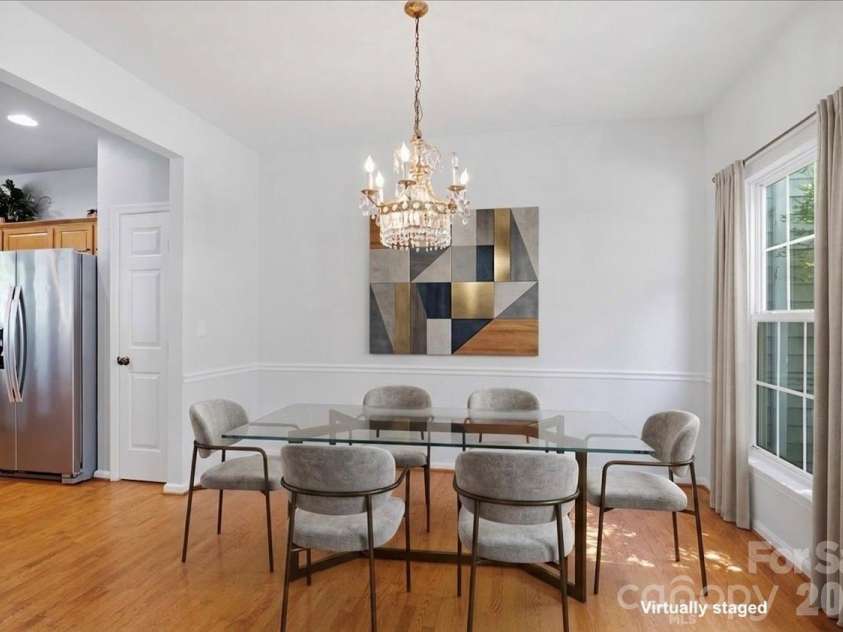 4209 Piccadilly Lane, Fort Mill, SC 29707.  MLS# CAR4384861, YatesRealty ID 24097. Staged Dining area