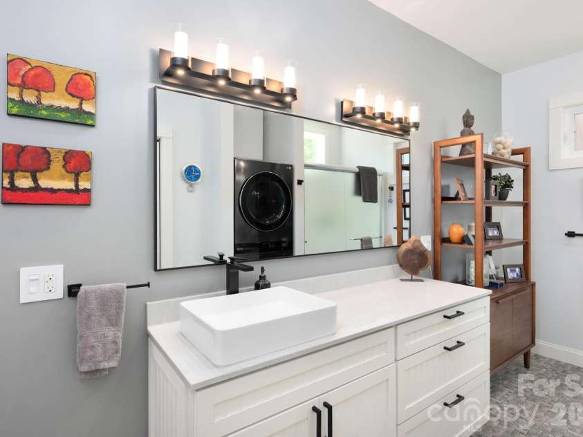 21 & 19 Crescent Street, Asheville, NC 28801.  MLS# CAR4380690, YatesRealty ID 24104. Large Vanity with Space for Laundry Folding