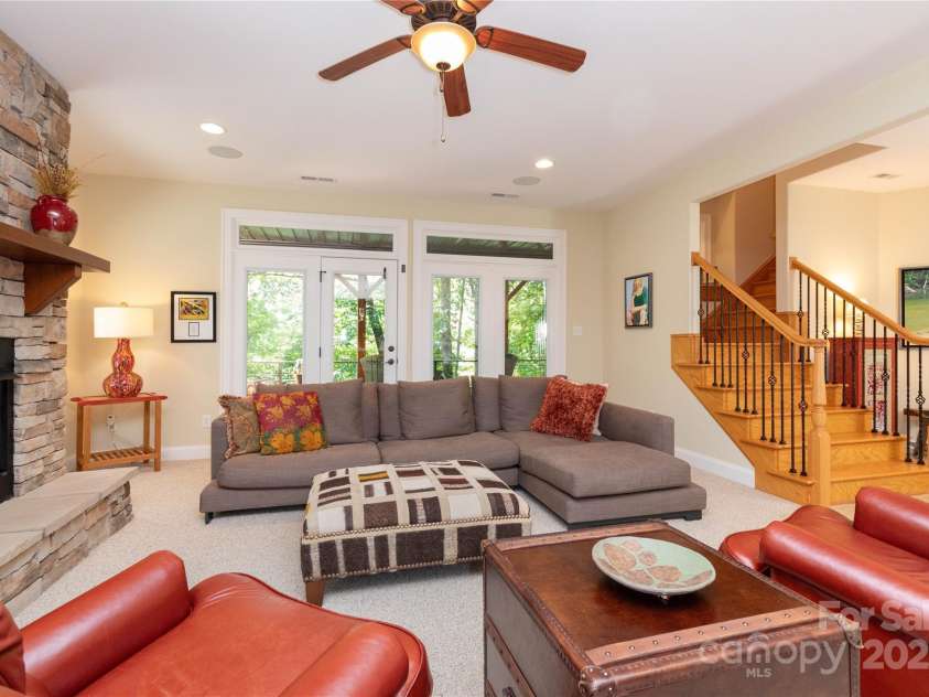 39 Hawks Pointe Lane, Weaverville, NC 28787.  MLS# CAR4228762, YatesRealty ID 24134. Great spot to gather with a lovely fireplace