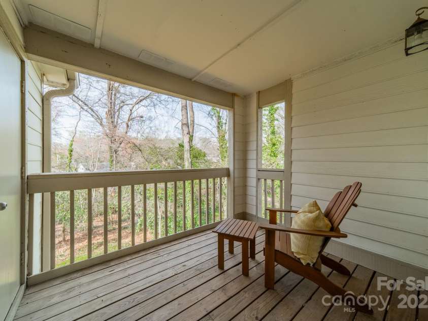 1001 Churchill Downs Court, Charlotte, NC 28211.  MLS# CAR4235260, YatesRealty ID 2414. Very quiet, private covered, back deck.