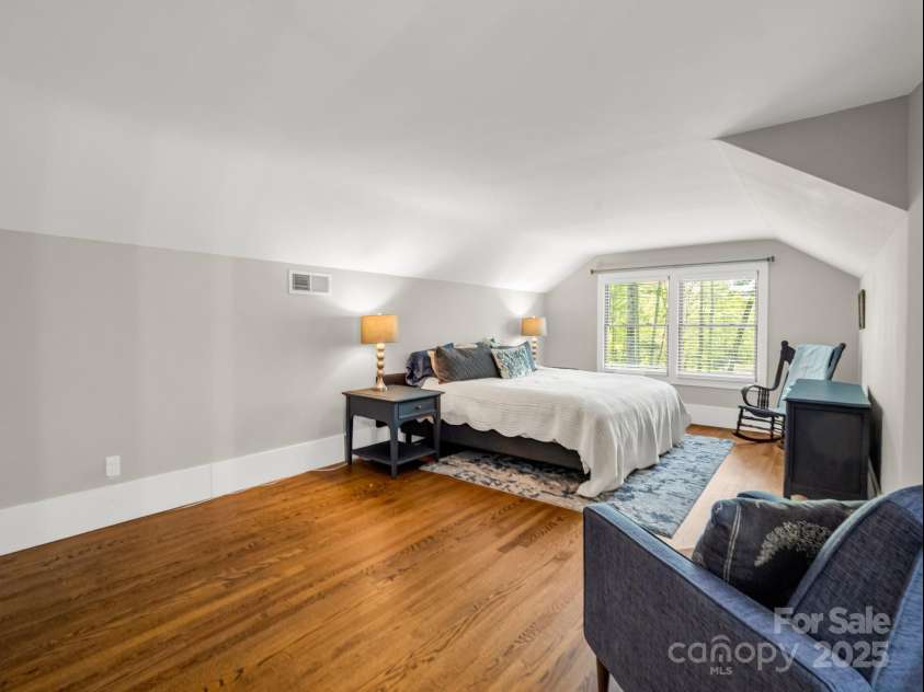 1351 Chanteloup Drive, Hendersonville, NC 28739.  MLS# CAR4250000, YatesRealty ID 24151. Upstairs bedroom - note the character in the ceiling