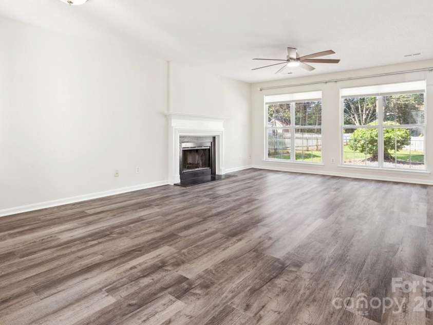 411 Carlisle Drive, Indian Trail, NC 28079.  MLS# CAR4271998, YatesRealty ID 24156. Living Room with Fireplace