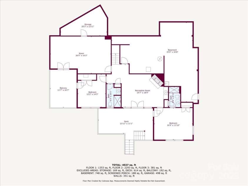 311 Carriage Crest Drive, Hendersonville, NC 28791.  MLS# CAR4263699, YatesRealty ID 24164. Lower-level floor plan