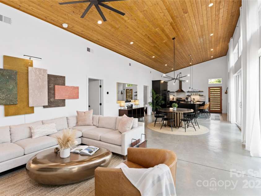 7 & 9 Big Rocky Top Drive, Weaverville, NC 28787.  MLS# CAR4260430, YatesRealty ID 24168. 7 Rocky Top - Living / Kitchen