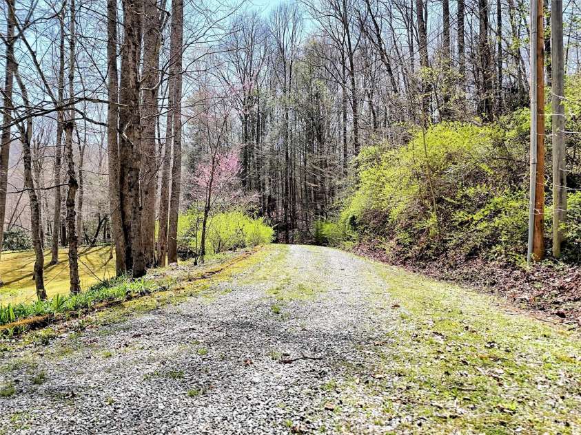 100 Tsali Drive, Waynesville, NC 28785.  MLS# CAR4244909, YatesRealty ID 24175. Private drive to home