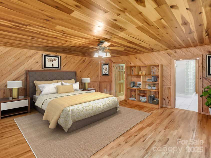 100 Tsali Drive, Waynesville, NC 28785.  MLS# CAR4244909, YatesRealty ID 24175. Staged upper level bedrom