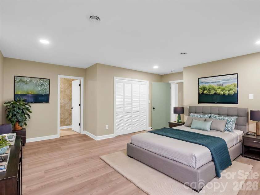 44 Jervey Road, Tryon, NC 28782.  MLS# CAR4381509, YatesRealty ID 24179. VIRTUALLY STAGED PRIMARY BEDROOM.