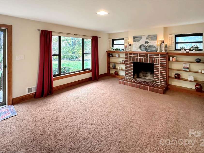 8031 George Hildebran School Road, Connelly Springs, NC 28612.  MLS# CAR4198034, YatesRealty ID 2418. Living Room with fireplace