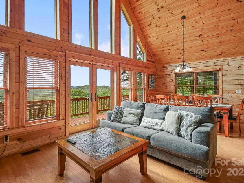 59 Valley Heights, Mars Hill, NC 28754.  MLS# CAR4252767, YatesRealty ID 24214. Living Room with Floor to ceiling windows