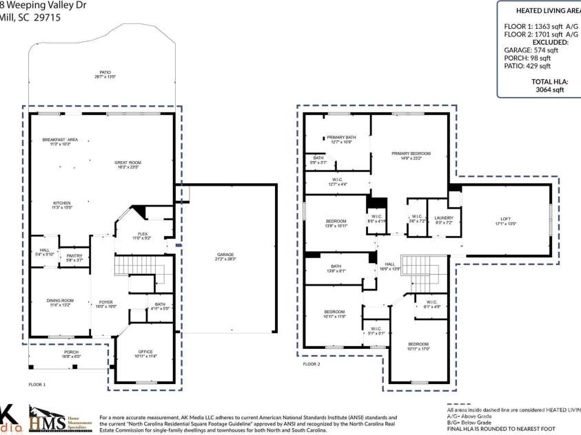 16008 Weeping Valley Drive, Fort Mill, SC 29715.  MLS# CAR4258885, YatesRealty ID 24223. 