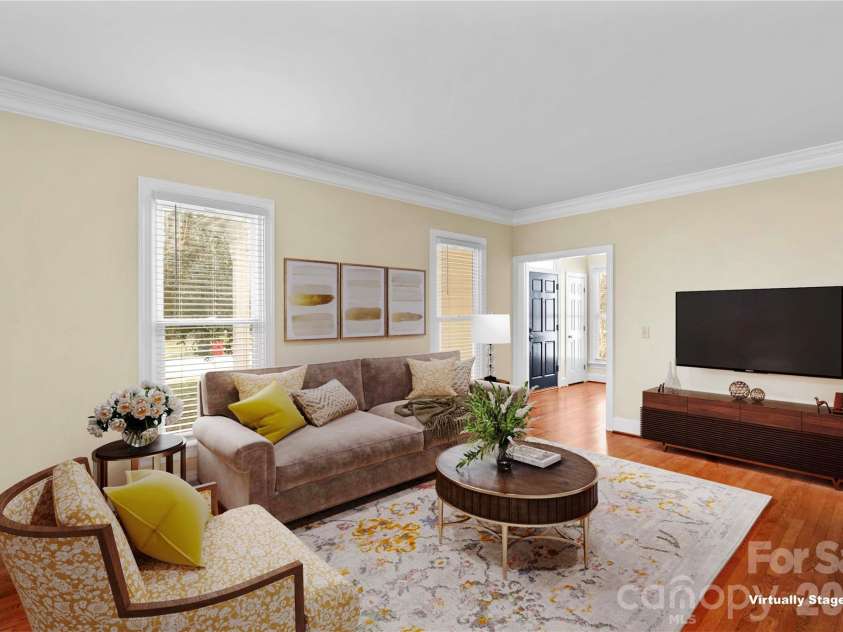 131 Morrison Hill Road, Davidson, NC 28036.  MLS# CAR4347285, YatesRealty ID 24245. Living room - virtually staged