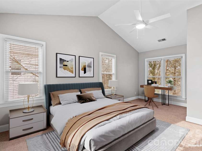 131 Morrison Hill Road, Davidson, NC 28036.  MLS# CAR4347285, YatesRealty ID 24245. Primary bedroom - virtually staged