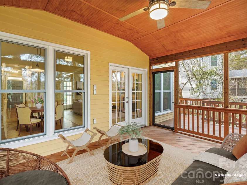 131 Morrison Hill Road, Davidson, NC 28036.  MLS# CAR4347285, YatesRealty ID 24245. Screened porch - virtually staged
