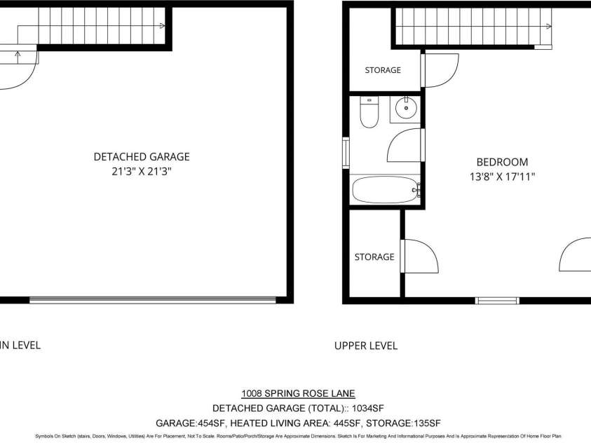 1008 Spring Rose Lane, Matthews, NC 28104.  MLS# CAR4382906, YatesRealty ID 24258. Detached Garage 1034SF